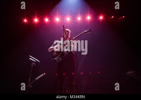 Danemark, copenhague - Febrauary 8, 2018. Le chanteur, auteur-compositeur et musicien Alex Vargas effectue un concert live au Royal Arena à Copenhague. (Photo crédit : Gonzales Photo - Thomas Rasmussen). Banque D'Images