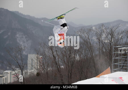 Pyeongchang, Corée du Sud. Feb 9, 2018. Aktion, allgemein, ski/ski acrobatique - Bosses Hommes"s/Maenner (manière) Buckelpiste / Qualifikation 1 Phoenix Snow Park am 09.02.2018, Olympische Winterspiele 2018, vom 09.02. - 25.02.2018 à PyeongChang/ Suedkorea. Dans le monde d'utilisation | Banque D'Images