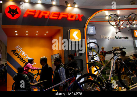 India Expo Mart, Noida, Utter Pradesh, Inde. Le 08 février, 2018.Firefox bicyclettes pavillon à l'Indien 2018 Auto Expo salon de l'auto, le jeudi 8 février 2018, tenue le 9 février 2018 - 14 Feb 2018 in India Expo Mart, Greater Noida, Inde. Banque D'Images