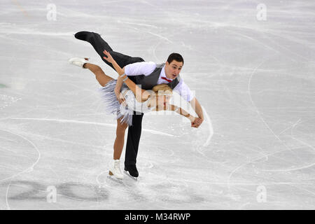 Aljona SAVCHENKO/Bruno MASSOT (GER), action, événement, l'équipe de Patinage Artistique Patinage en couple programme court, Paarlauf Eiskunstlaufen., Gangneung Ice Arena, 09.02.2018. Olympische Winterspiele 2018, vom 09.02. - 25.02.2018 à PyeongChang/ Suedkorea. Dans le monde d'utilisation | Banque D'Images