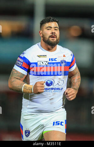 David Fifita de Wakefield Trinity au cours de la Super League Betfred 2 Wakefield ronde contre Salford Red Devils 09/02/2018 au Mobile Rocket Stadium Banque D'Images