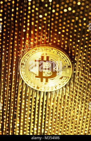 La monnaie numérique Bitcoin ou l'argent virtuel. Banque D'Images
