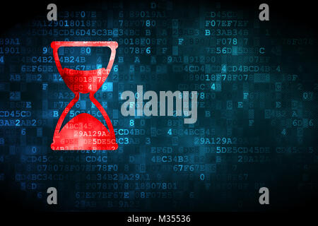 Concept : le temps sur Hourglass digital background Banque D'Images