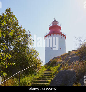 Phare, Oja Landsort (), le point le plus au sud de l'archipel de Stockholm, Suède, Scandinavie. Banque D'Images