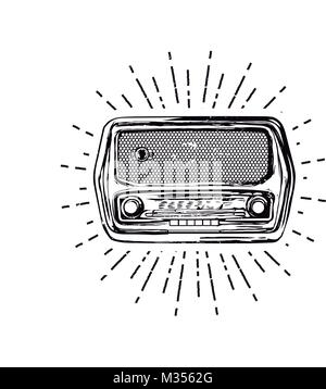 Old vintage radio Illustration de Vecteur