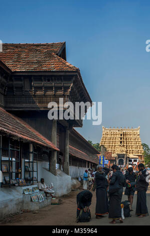 Padmanabhaswamy Temple de kuthiramalika palace, Trivandrum, Kerala, Inde, Asie Banque D'Images