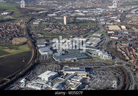 Vue aérienne de Millshaw Park, Leeds. West Yorkshire, UK Banque D'Images
