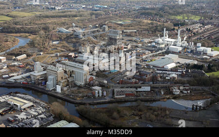 Vue aérienne de Tata Chemicals Europe, Northwich,UK Banque D'Images