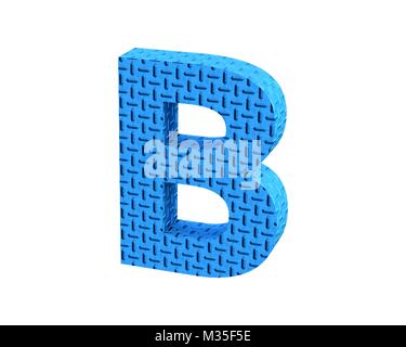 Bleu plastique police treadplate capital B Banque D'Images