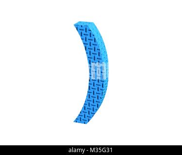Bleu plastique police treadplate caractère spécial ALT41 Banque D'Images