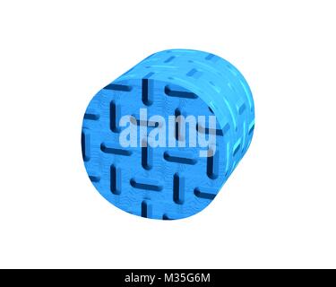 Bleu plastique police treadplate caractère spécial ALT46 Banque D'Images