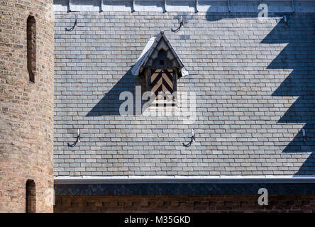 Ridderzaal. Détail de la toiture avec lucarne. Binnenhof (cour intérieure), Den Haag (La Haye), Pays-Bas Banque D'Images