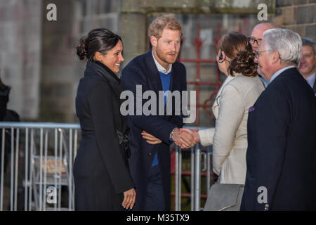 Le prince Harry et Meghan Markle visiter Cardiff de UK Tour d'annoncer leur engagement, 18 janvier 2018, ©Shaun Jones