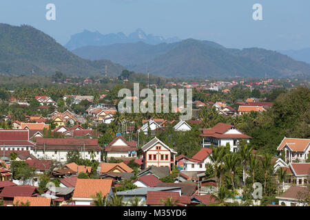 Vue de dessus de Luang Prabang, Laos Banque D'Images