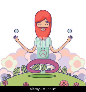 Cute cartoon hippie Illustration de Vecteur