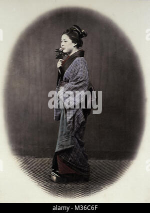 Le Japon des années 1860 - portrait of a young woman Banque D'Images