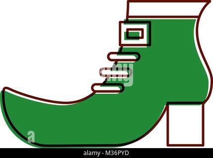 Green shoe boot accessoire de leprechaun Illustration de Vecteur