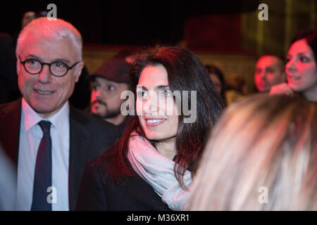 Roma, Italie. Le 08 février, 2018. Maire de Rome Virginia Raggi au Teatro Sistina à Rome Crédit : Matteo Nardone/Pacific Press/Alamy Live News Banque D'Images