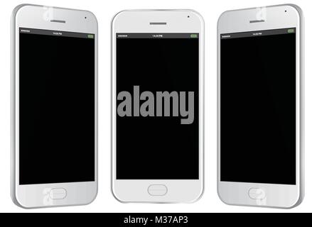 Téléphone mobile - Illustration vectorielle différentes vues. Illustration de Vecteur