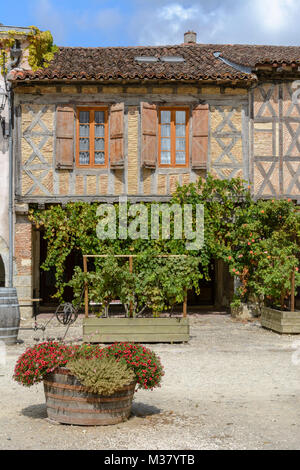 Labastide-d'Armagnac - une bastide fortifiée traditionnels dans les Landes, Sud Ouest France, Nouvelle-Aquitaine Banque D'Images