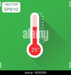 L'icône du thermomètre. L'objectif du concept d'entreprise pictogramme. Vector illustration sur fond vert à l'ombre. Illustration de Vecteur