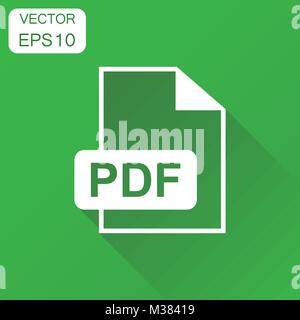 Format PDF Télécharger l'icône. Concept d'entreprise pdf pictogramme. Vector illustration sur fond vert à l'ombre. Illustration de Vecteur