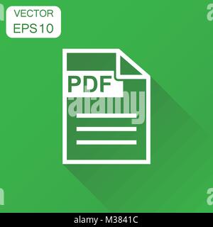 Format PDF Télécharger l'icône. Concept d'entreprise pdf pictogramme. Vector illustration sur fond vert à l'ombre. Illustration de Vecteur