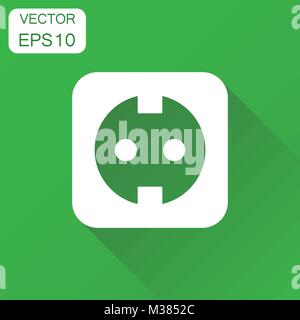 L'icône de la rallonge. Prise d'alimentation électrique du concept d'entreprise pictogramme. Vector illustration sur fond vert à l'ombre. Illustration de Vecteur