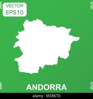 L'icône de la carte d'Andorre. Concept d'Andorre pictogramme. Vector illustration sur fond vert. Illustration de Vecteur