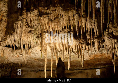 Grottes du Drach avec beaucoup de stalagmites et stalactites. Majorque, Espagne Banque D'Images