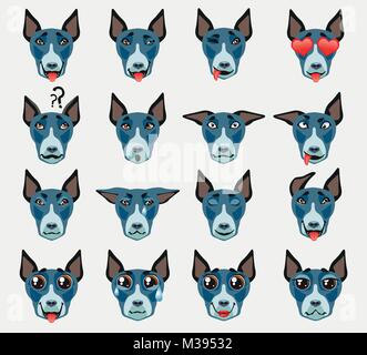 Chien Bullterrier Expression Emoticon Emoji Illustration de Vecteur