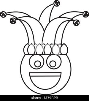 Heureux sourire émoticône jester hat funny Illustration de Vecteur