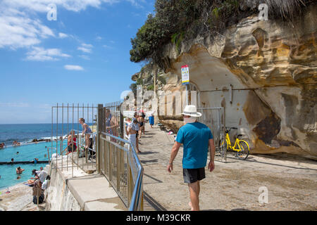 Bronte beach ocean piscine, banlieue est de Sydney, Australie Banque D'Images