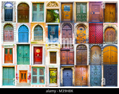 Collage de portes avant médiévale Banque D'Images