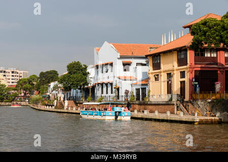 Melaka, Malaisie, le 11 décembre 2017 : la vieille ville de Malacca et de la rivière Malacca. UNESCO World Heritage Site en Malaisie Banque D'Images