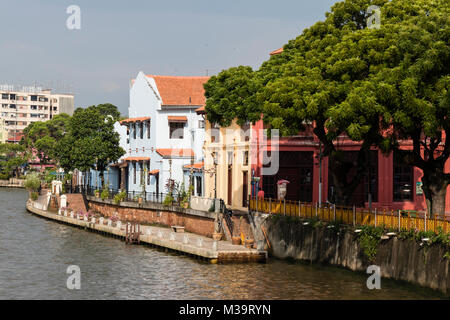 Melaka, Malaisie, le 11 décembre 2017 : la vieille ville de Malacca et de la rivière Malacca. UNESCO World Heritage Site en Malaisie Banque D'Images