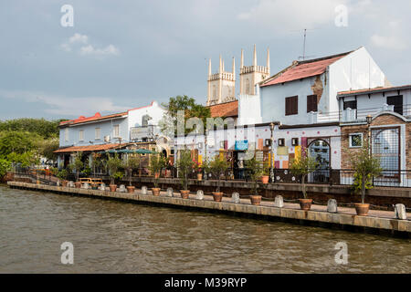 Melaka, Malaisie, le 11 décembre 2017 : la vieille ville de Malacca et de la rivière Malacca. UNESCO World Heritage Site en Malaisie Banque D'Images