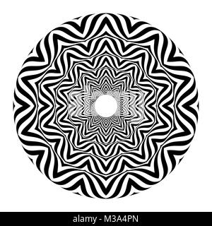 L'op art Style : Noir et blanc résumé illusion optique Illustration de Vecteur