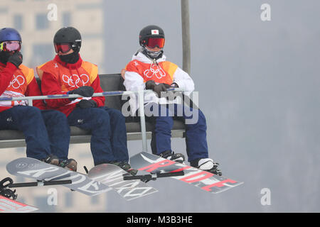 Pyeongchang, Corée du Sud. 10 fév, 2018. Hiroaki Kunitake (JPN) snowboard slopestyle Hommes : Qualification au Phoenix parc de neige pendant les Jeux Olympiques d'hiver de PyeongChang 2018 à Pyeongchang, en Corée du Sud . Credit : YUTAKA/AFLO SPORT/Alamy Live News Banque D'Images