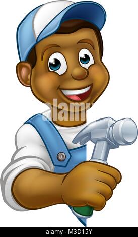 Carpenter Builder Cartoon Illustration de Vecteur