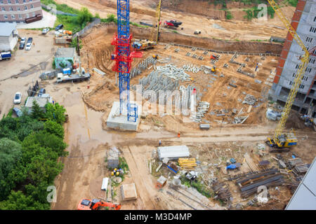 L'effacement du site de construction. Vue de dessus Banque D'Images