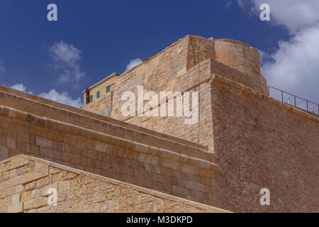 Détails de murs à Fort Saint-elme à Valletta, Malte. Banque D'Images