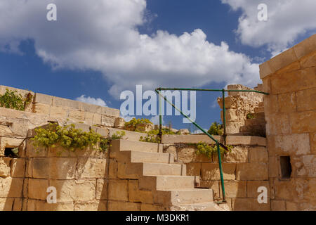 Détails de murs à Fort Saint-elme à Valletta, Malte. Banque D'Images