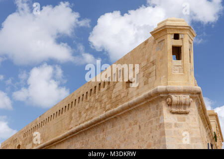 Détails de murs à Fort Saint-elme à Valletta, Malte. Banque D'Images