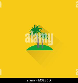 Palmiers simple icône sur fond orange, Vecteur, Illustration, fichier eps Illustration de Vecteur