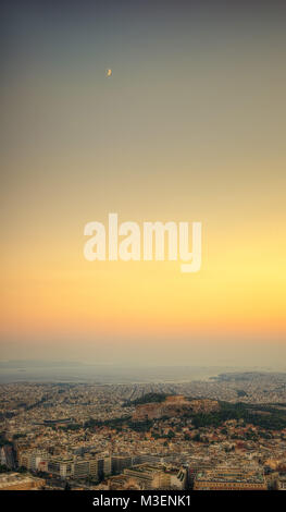 Coucher du soleil sur l'Acropole, Athènes Grèce prises en 2015 Banque D'Images