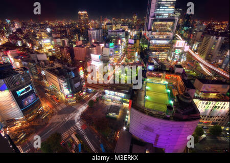 Croisement de Shibuya, Tokyo Japon aériennes prises en 2014 Banque D'Images