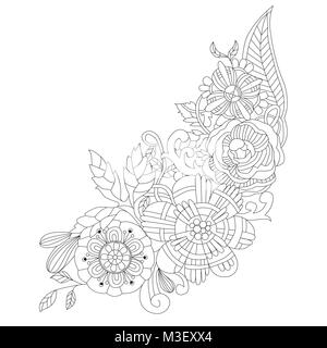 Des fleurs pour un livre à colorier pour les adultes vector Illustration de Vecteur