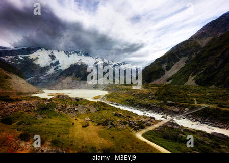 Hooker Valley Hike Nouvelle-zélande pris en 2015 Banque D'Images