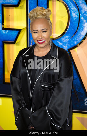 Emeli Sande assiste à la première européenne de Marvel Studios' 'Black Panther' à l'Eventim Apollo Hammersmith, le 8 février 2018 à Londres, Angleterre Banque D'Images